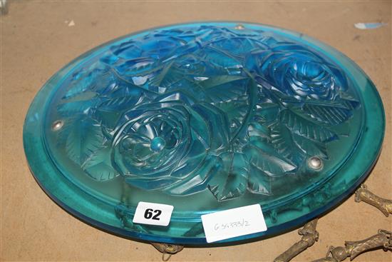 Blue glass hanging Deco ceiling light